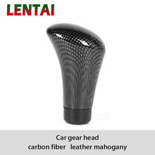 LENTAI NEW 1PC Carbon Fiber Car Gear Knob Shift Lever Cover For Seat Leon Ibiza Skoda Rapid Fabia Octavia Yeti Audi A3 A4 B8 B6 2024 - buy cheap