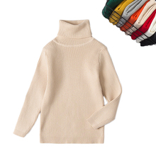 Детские зимние свитера, пуловеры карамельных цветов, Детские повседневные однотонные хлопковые свитера, водолазка для девочек и мальчиков, белые свитера на 12 мес.-6 лет 2024 - купить недорого