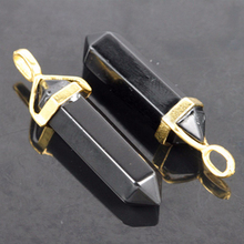 Colgante de cristal de cuarzo para mujer, Obsidiana Natural, Onyx, péndulo femenino, 1 unidad 2024 - compra barato