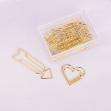 Oro flechas amor Clip Día de San Valentín forma de Clip de papel Forma especial Clips de papel personalizado Clips de papel oro 2024 - compra barato