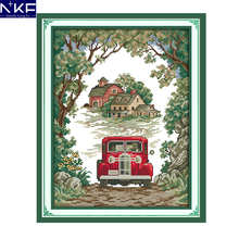 NKF-Kits de punto de cruz chinos estampados, lienzo con cuentas, bordado artesanal, costura, responder al bosque para decoración del hogar 2024 - compra barato