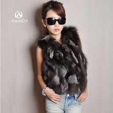 2017 new Free shipping genuine fox fur vest Women Natural Fox fur coat winter fur vest customized big size F35A 2024 - buy cheap