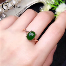 CoLife Jewelry 3ct Natural Jasper Silver for Party 8mm*10mm Green Jade Silver Jewelry 925 Silver Jade Jewelry Gift for Mother 2024 - buy cheap