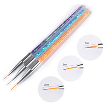 3 pcs/set Nail Art Acrylic Liner Brush French Lines Stripes Grid Painting Drawing Pen 3D DIY Tips Manicure Tools 2024 - buy cheap