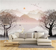 beibehang Custom wallpaper 3d mural Nordic forest abstract artistic ink landscape white deer background wall papers home decor 2024 - buy cheap