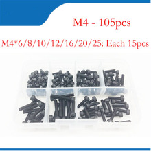 105pcs/Set steel M4 Assorted Hex Screw Nut Spacers Kit Box m4*6-25mm screws and Bolts Assortment Kit Set free shipping 2024 - buy cheap