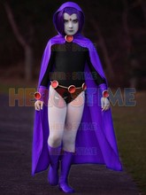 Kids Raven Cosplay Costume Comics Superhero Costume Spandex Cosplay Costume Raven Halloween Zentai Catsuit with Cape 2024 - buy cheap