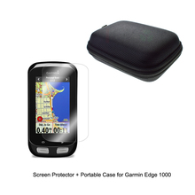 Outdoor Traveling Protect Portable Case Bag+Clear Screen Protector Shield Film for Garmin GPS Edge 1000 2024 - buy cheap