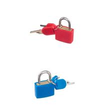 2 conjuntos de plástico pequeno cadeado com duas chaves mala bagagem saco fechaduras segurança acessórios de viagem vermelho e azul 2024 - compre barato