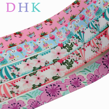 DHK 50 yardas unicornio flor globo cinta de grosgrain estampada de hairbow accesorios decoración venta al por mayor del OEM de S835 2024 - compra barato