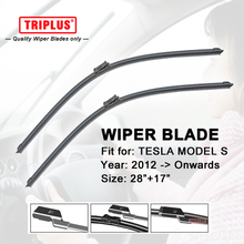 Lâmina de limpador para tesla model s (a partir de 2012), 1 conjunto de 28 + 17 ", limpador de para-brisa plano e sem moldura, lâminas macias 2024 - compre barato