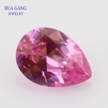Size 2x3~10x14mm Pear Cut 2# Pink Corundum Stones Synthetic Corundum Gems Stone For jewelry Wholesale Free Shipping 2024 - buy cheap