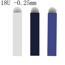 0.25 milímetros 18U Microblading Lâmina FLEXÍVEL Permanente Maquiagem Sobrancelha Agulhas de Tatuagem Microblading Mista 18U 3D Preto Azul Branco 2024 - compre barato