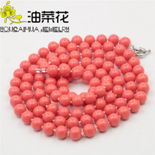 Trendy Accessory Jewelry Beads stone 8mm red sea shells pearl necklace 36'' Wholesale Balls DIY Girls Women Gifts Female Fitting 2024 - buy cheap