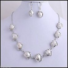 FREE shipping>>>>>Natural Weird Whire Pearl Necklace Earrings Sets 2024 - buy cheap