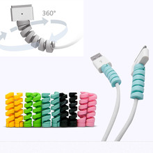 Protetor de cabos em espiral, organizador de cabos e fios, protetor de cabos para iphone com 10 peças 2024 - compre barato
