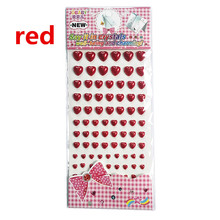 Acrylic red pearl Heart Sticker Rhinestones Self Adhesive kids toys Furniture Mirror Diy decoration Stickers Children gifts 2024 - buy cheap