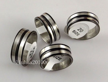 36 pcs New black stripe Band Mens Stainless Steel Rings Wholesale Fashion Jewelry 2024 - buy cheap