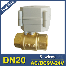 AC/DC9V-24V 3/7 Wires Brass 3/4'' Electric Ball Valve 2-Way Electric Shut Off Valve BSP Or NPT Thread Metal Gear 2024 - buy cheap