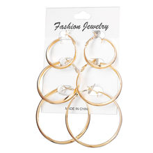 Big Circle Hoop Earring Set For Women Simple Punk Style Brincos Round Earrings Party Jewelry Gift 6 pc/lot 2024 - buy cheap