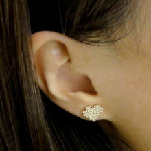 E582 Simple and elegant inlay crystal heart-shaped earrings sweet hearts Exquisite simplicity earrings 2024 - buy cheap