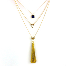Szelam Long Tassel Necklace 2019 Multilayer Triangle Stone Natural Stone Necklace Female Bijoux Collares Sne160098 2024 - buy cheap