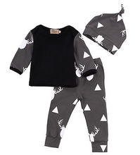 Newborn Infant Baby Girl Boy Deer Tops T-shirt+Leggings Pants Outfit Set Clothes 2024 - buy cheap