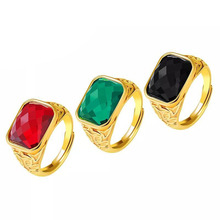 MxGxFam Red / Black / Gre Rings For Men  Pure Gold color Good Quality Hot jewelry Gift for Father / Husband / Boyfriend / Lover 2024 - buy cheap