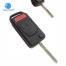 OkeyTech for Mercedes Benz Key Shell 3+1 Panic 4 Button Flip Folding Remote Car Key Fob Cover Case for MB ML350 ML500 ML320 ML55 2024 - buy cheap