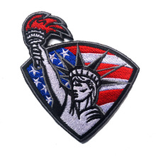 Parche bordado de la Estatua de la libertad, insignia militar del Parches de bandera americano, gancho de combate del ejército 2024 - compra barato