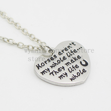 2015 New arrive "Horses aren't my whole life...They make my life whole"Necklace Hoof Print gift for a horse lover Jewelry 2024 - buy cheap