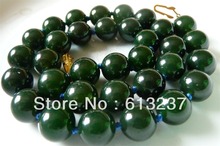 hot free Shipping new Fashion Style diy Mysterious 10mm Dark Green agat carnelian onyx round beads chain Necklace 18" MY5195 2024 - buy cheap