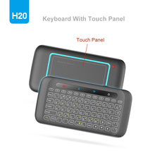 Mini teclado sem fio h20, com luz de fundo e controle remoto, inclinado para ir, android, tv, smart tv, windows pk h18 i8 2024 - compre barato