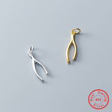 UQBing Simple Design 925 Sterling Silver Wish Bone Gold Silver Charms DIY Women Famale Bracelet Necklace Jewelry 2024 - buy cheap