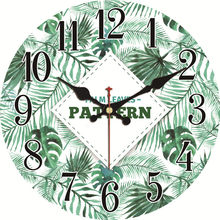 Vintage Green Leaf Design Clock Silent Home Office Cafe Study Balcony Decor Home Saat  Shabby Chic Large Art Wall Clocks 2024 - buy cheap