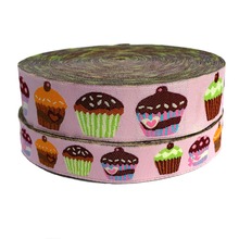 ZERZEEMOOY 16MM AND 22MM 10YARD Pink Cartoon Cake Woven Jacquard Ribbon Hair Bow DIY Handmade KTZD19032801 2024 - buy cheap