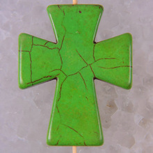 50x40 мм зеленый хаулит бисера крест драгоценный камень кулон ювелирные изделия для подарка S011 2024 - купить недорого