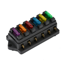 6 Way Circuit Standard Blade Fuse Box Block Holder with 6pcs Fuses DC 12V/24V For Car Boat 2024 - buy cheap