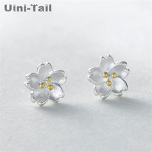 Uini-Tail new 925 sterling silver simple small fresh cherry earrings temperament Korean sweet earrings hypoallergenic GN323 2024 - buy cheap