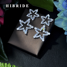 HIBRIDE-pendientes colgantes largos de circonia cúbica para mujer, aretes, Circonia cúbica, Zirconia, circonita, zirconita, zirconita, hojas brillantes, E-16 de boda 2024 - compra barato