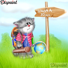 Dispaint-pintura de diamante redondo/cuadrado completa, cuadro artesanal 5D, punto de cruz bordado de gato de dibujos animados, decoración 3D para el hogar A11062 2024 - compra barato