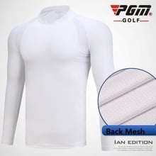 Pgm Мужская футболка для гольфа с длинным рукавом, Удобная Шелковая нижняя рубашка со льдом, мужские летние сетчатые топы с защитой от пота, Мужская одежда для гольфа D0749 2024 - купить недорого