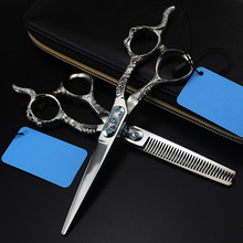 Professional japan 440c Sheepshead 6 inch hair scissors cutting barber makas hair salon thinning shears hairdressing scissors 2024 - buy cheap