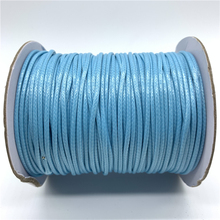 0.5/0.8/1/1.5/2mm Sky Blue Waxed Cotton Cord Waxed Thread Cord String Strap Necklace Rope For Shamballa Bracelet Making 2024 - buy cheap