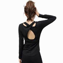 Women Fitness Tops With Bra Workout Training Exercise Gym T Shirts Sport Sweatshirt T-shirt Yoga Running Long Sleeve Tees Y1804 2024 - buy cheap