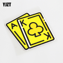Yjzt adesivo engraçado pôquer amarelo 12.5cm * 12.5cm decoração decalque carro acessórios 13-0612 2024 - compre barato