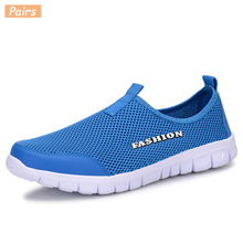 Brand Men Shoes Fashion Summer Comfortable Men Casual Shoes Mesh Breathable Flat Shoes Cheap Shoes Plus Size 38-46 2024 - buy cheap