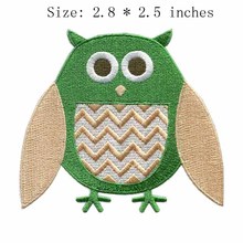 Owl 2.8"wide embroidery  for green/sewing on hat/clothes 2024 - buy cheap