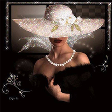 beautiful lady with hat 5D DIY Diamond painting Cross stitch Full Square Diamond embroidery full Round Diamond mosaic Home decor 2024 - buy cheap