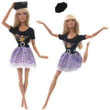 NK 2020 новейшее платье для куклы красивая одежда для вечерние ручной работы Модное платье + шляпа для Барби благородная кукла лучший подарок для ребенка девочки 001A 2024 - купить недорого